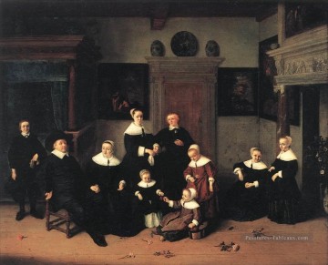  Peintre Art - Portrait d’une famille hollandaise genre peintres Adriaen van Ostade